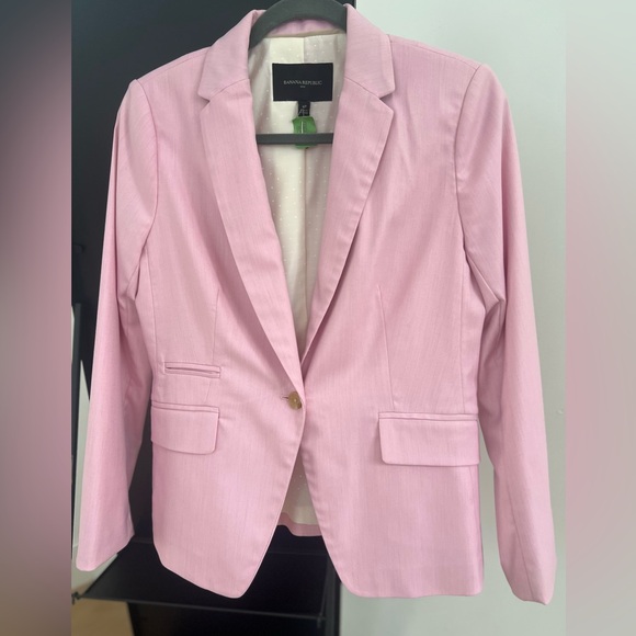 Banana Republic Pink Blazer Twill Jacket Soft Pink 6P - Picture 2 of 11